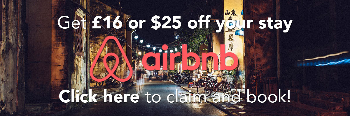 Get £16 off your first airbnb booking!